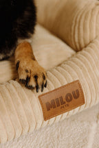 Canapé pour chien en velours côtelé beige clair