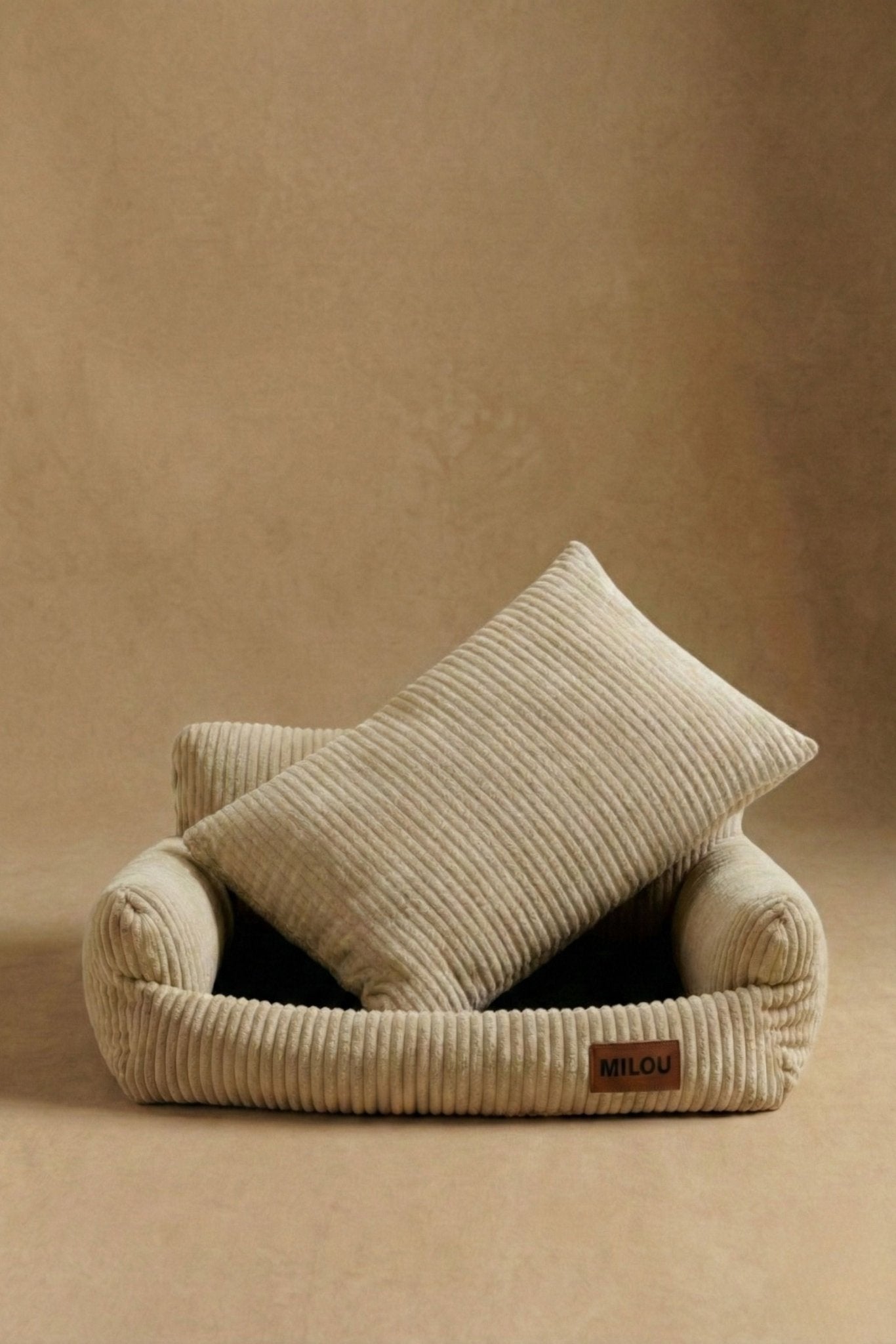 Canapé pour chiens en velours côtelé beige