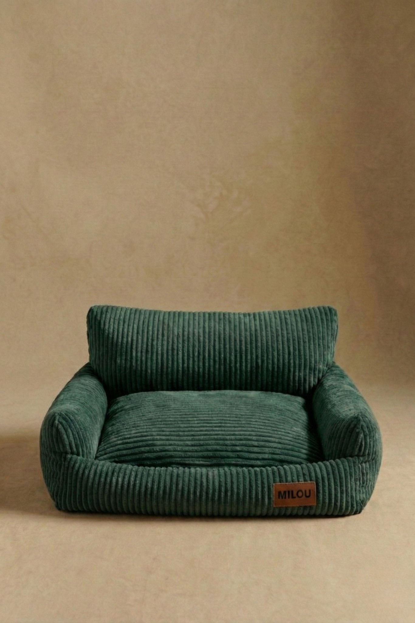 Panier pour chien en velours côtelé vert sapin